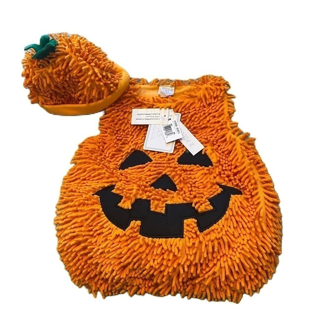 Koala Kids Orange Jack O Lantern Pumpkin Costume NEW 9-12 months Baby Fringe
